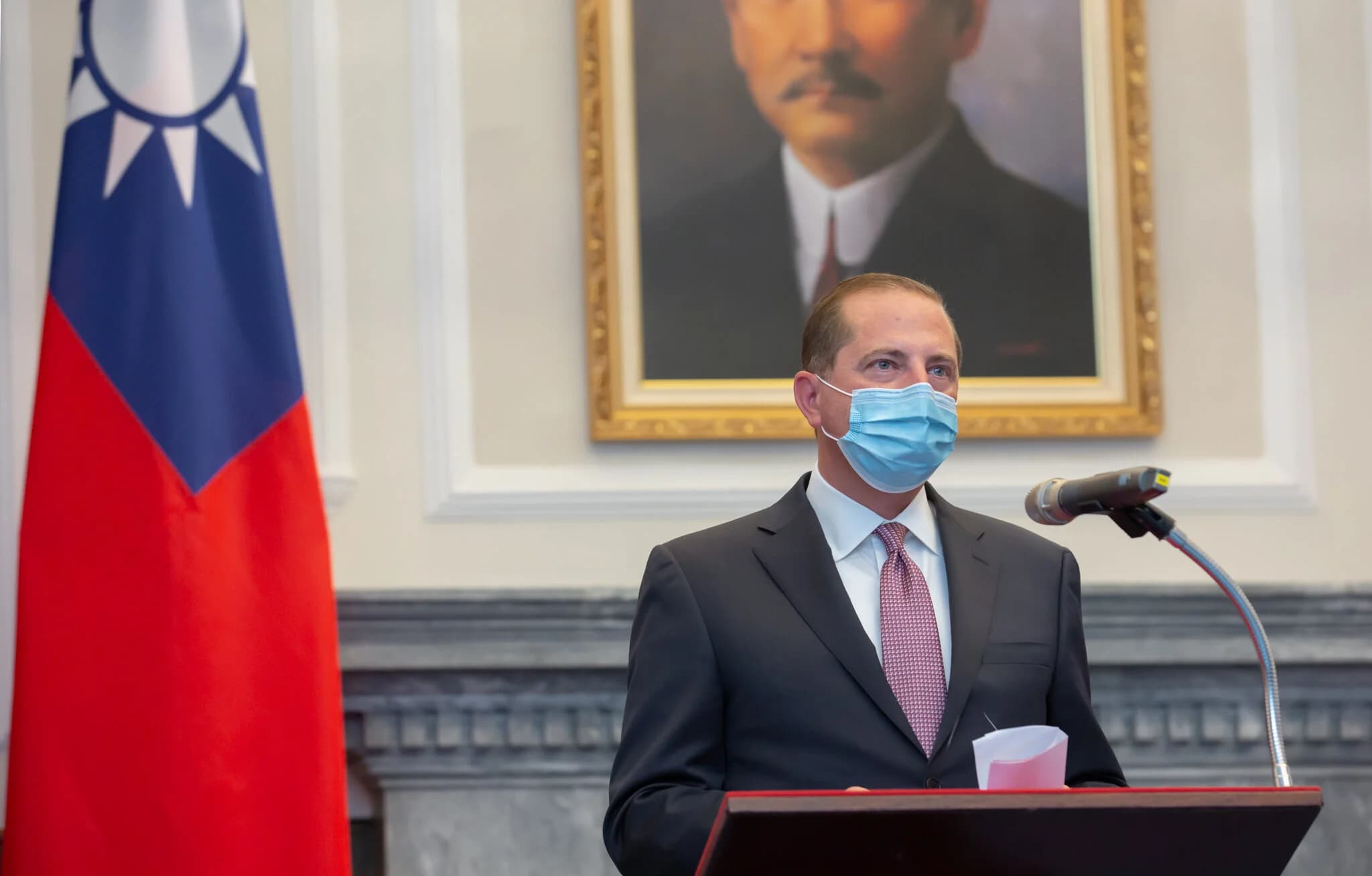 美國衛生部長阿札爾(Alex Azar)來台晉見總統蔡英文。攝:Wang Yu Ching/Office of the President